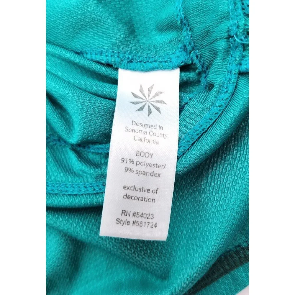 Athleta short sleeve Size S back zipper pocket T-Shirt running cycling Sportwear